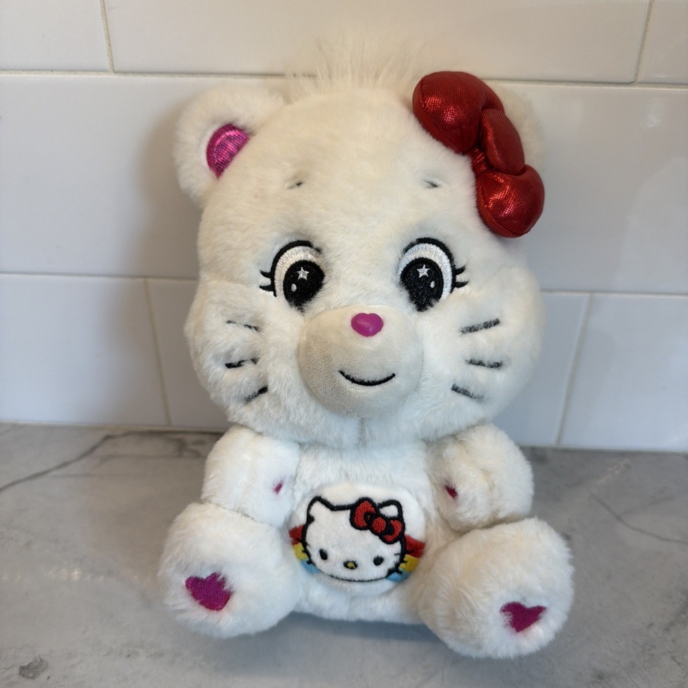 Sanrio x Care Bears Hello Kitty as Cheer Bear 10" Plush Stuffed Animal
